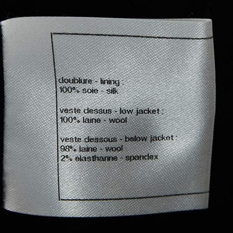 مملوكة مسبقًا Chanel Black Wool Single Breasted Vest L