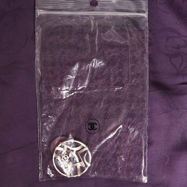 Pre Owned Chanel Purple Wool Double Breasted Coat L