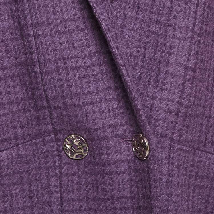 Pre Owned Chanel Purple Wool Double Breasted Coat L