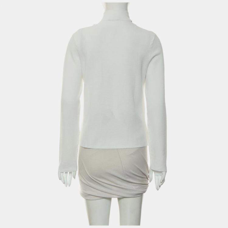 Pre Owned Chanel White Cotton Long Sleeve Top FR Women 38