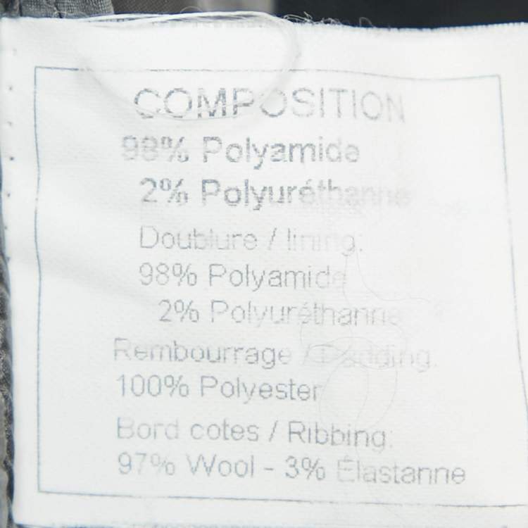 Pre Owned Chanel Grey Nylon Quilted Zip-Up  Jacket M