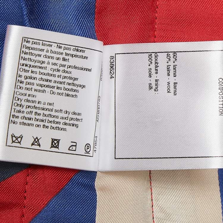 Pre Owned Chanel Black Wool Chain Detail Coat M