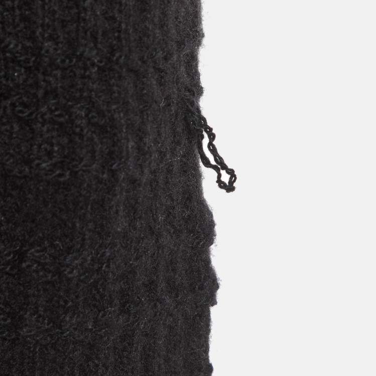 Pre Owned Chanel Black Lucky Charms Embellished Wool Blend Jumper L