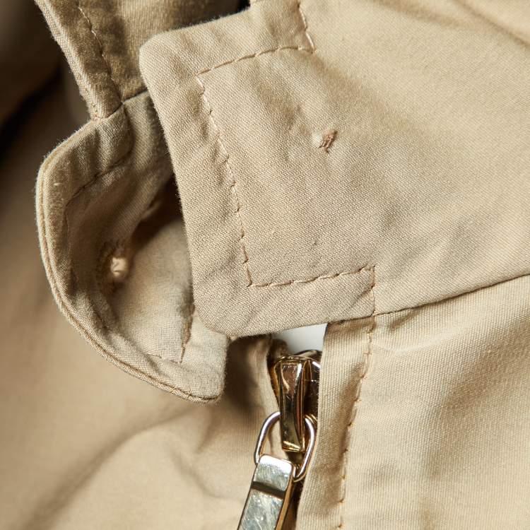 Pre Owned Chanel Beige Cotton Blend Trench Coat L