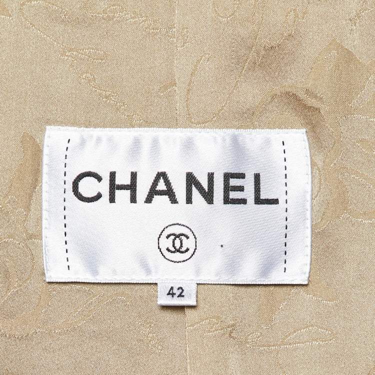 Pre Owned Chanel Beige Cotton Blend Trench Coat L