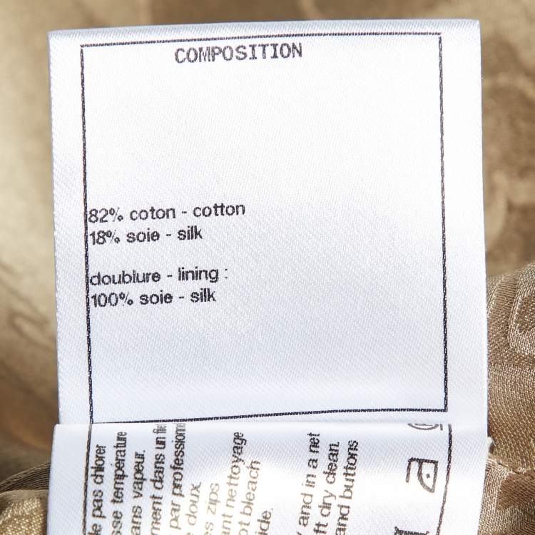 Pre Owned Chanel Beige Cotton Blend Trench Coat L