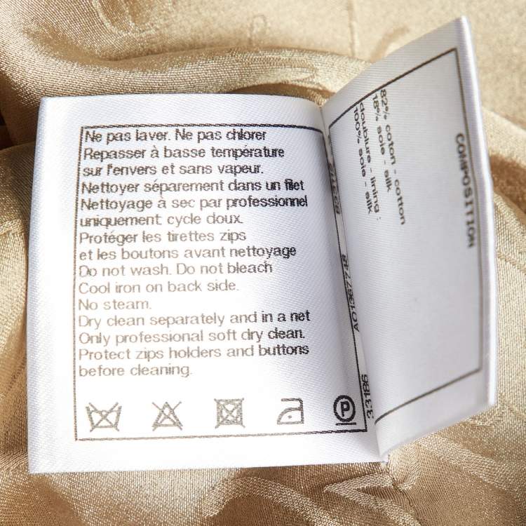 Pre Owned Chanel Beige Cotton Blend Trench Coat L