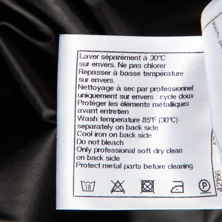 Pre Owned Chanel Black Nylon Hooded Zip Up Coat L