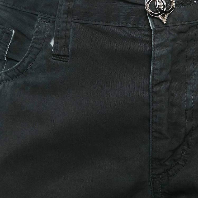 Pre Owned Chanel Black/White Gradient Cotton Jeans M Waist 31"