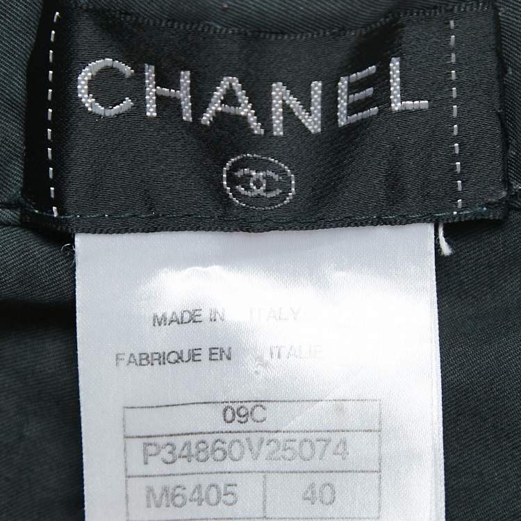 Pre Owned Chanel Black/White Gradient Cotton Jeans M Waist 31"