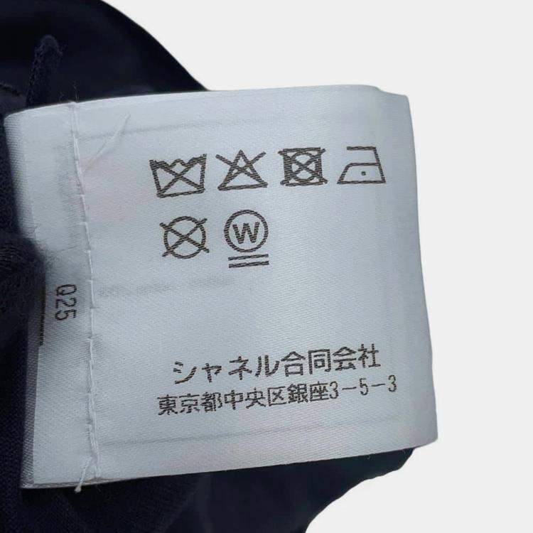 مملوكة مسبقًا Chanel Navy/White/Black Cotton CC Logo Sleeveless Shirt Size 34   Bag