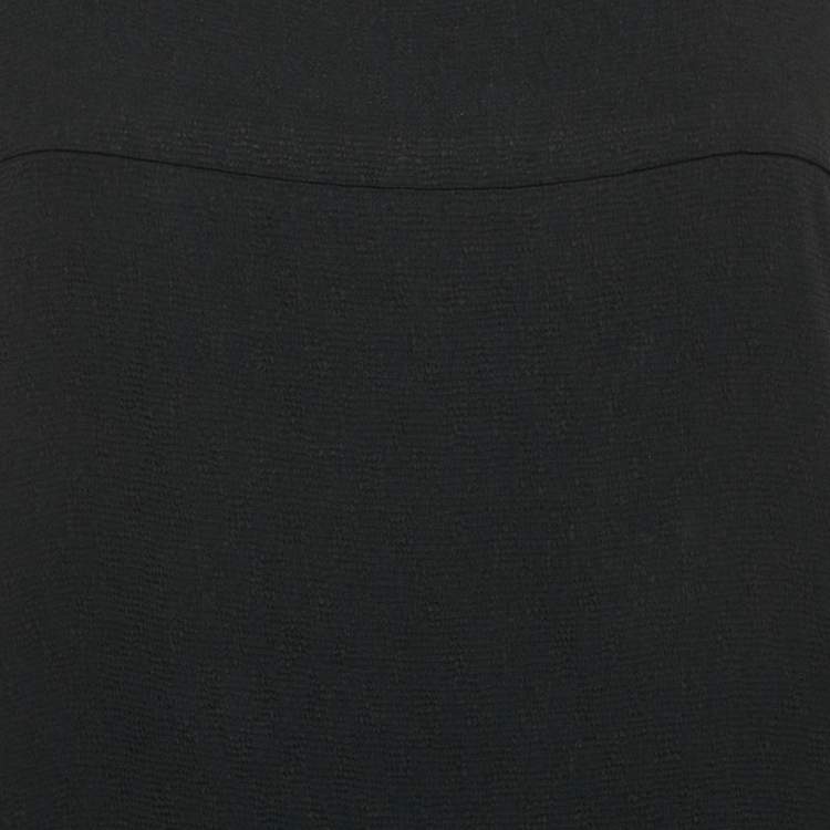 Pre Owned Chanel Black Textured Crepe Sleeveless Top M