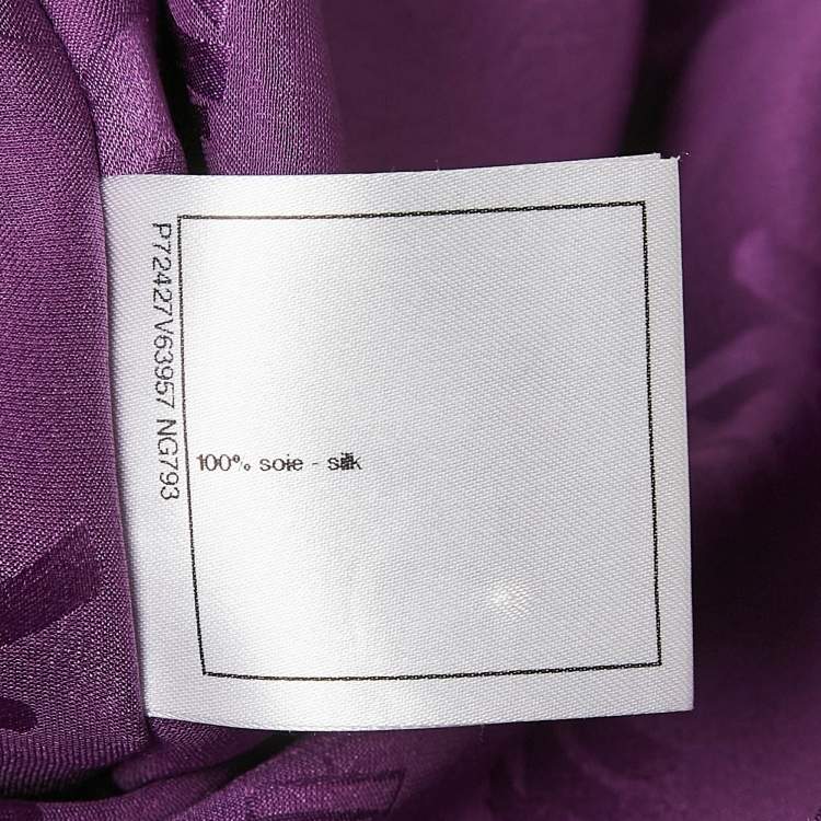 مملوكة مسبقًا Chanel Purple Jacquard Silk Ruffled Mini Dress M