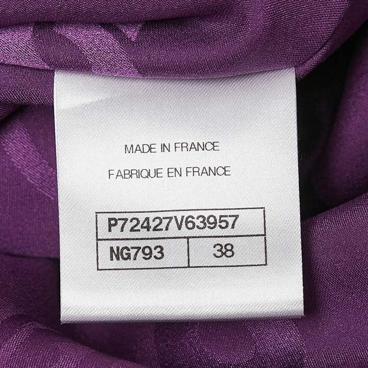 مملوكة مسبقًا Chanel Purple Jacquard Silk Ruffled Mini Dress M