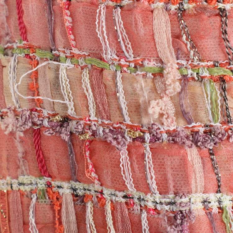 Pre Owned Chanel Multicolor Silk and Tweed Midi Dress M