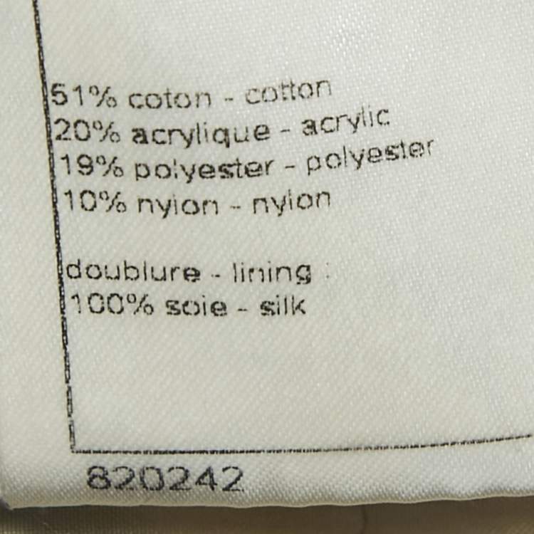 Pre Owned Chanel Black Tweed Button Front Jacket M