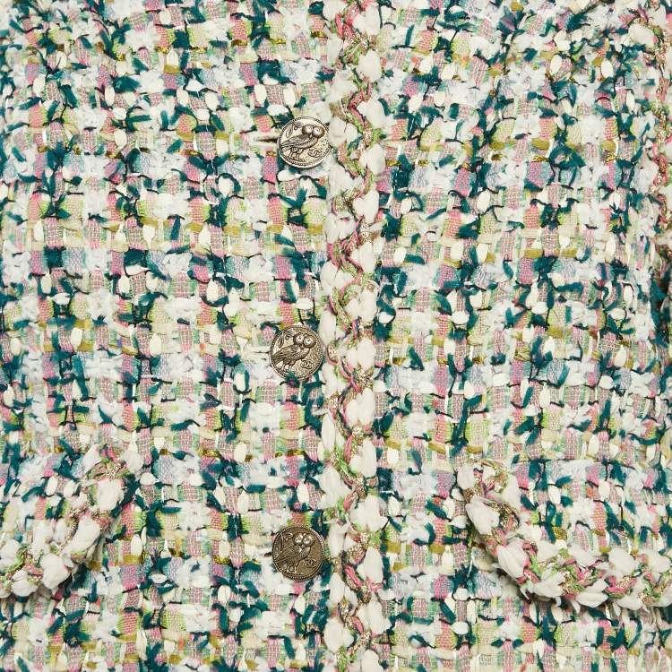 Pre Owned Chanel Multicolor Tweed Button Front Paris-Greece Fantasy Jacket M