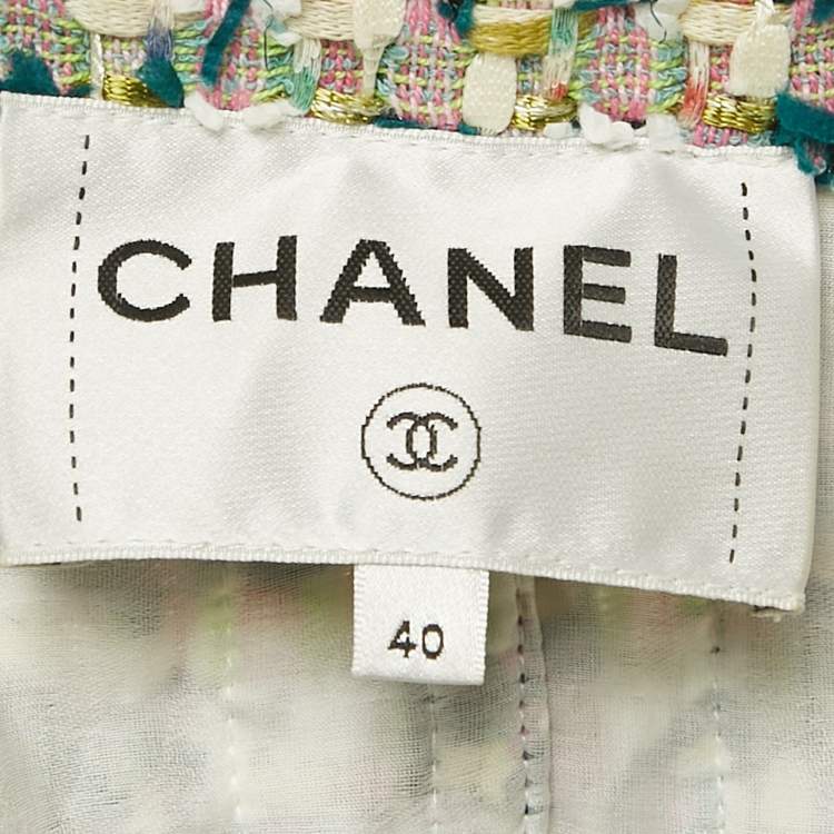 Pre Owned Chanel Multicolor Tweed Button Front Paris-Greece Fantasy Jacket M