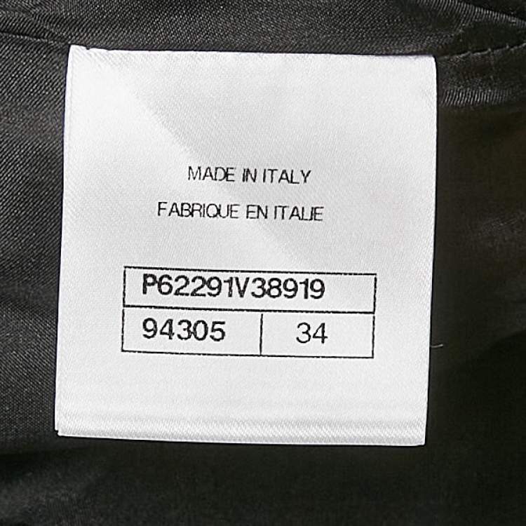 Pre Owned Chanel Black Wool Straight Leg Trousers S