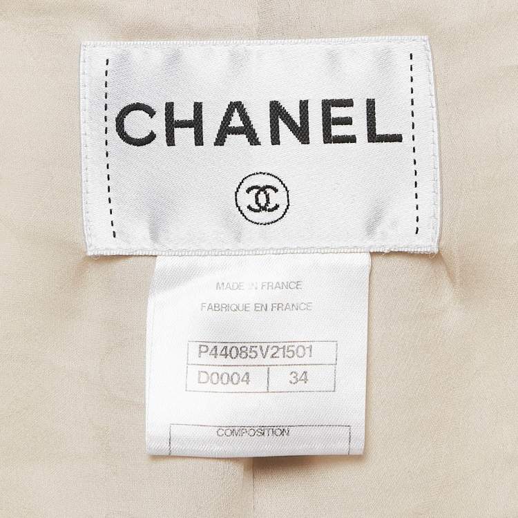 Pre Owned Chanel Metallic Silk Blend Blazer and Skirt Set S