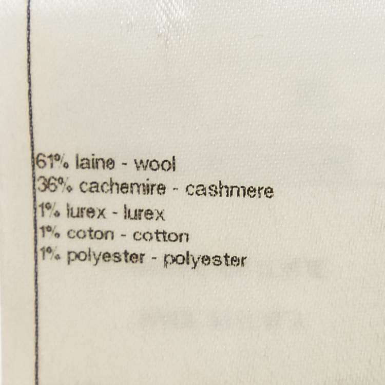 Pre Owned Chanel Grey Lurex Knit Button Front Cardigan S