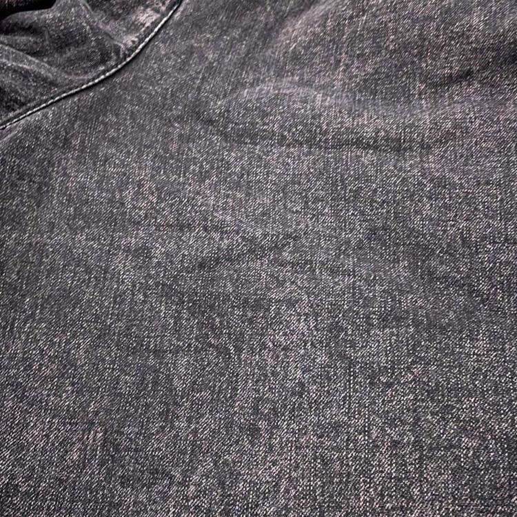 Pre Owned Chanel Grey Cotton Faux Pearl Wide  Denim Pants Size 34