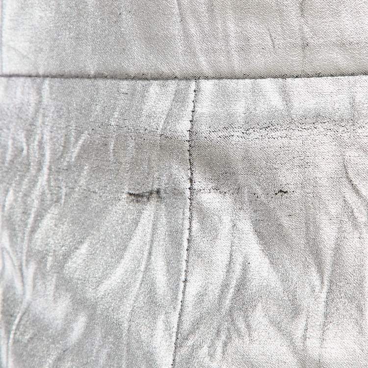Pre Owned Chanel Silver Coated Synthetic Shorts S