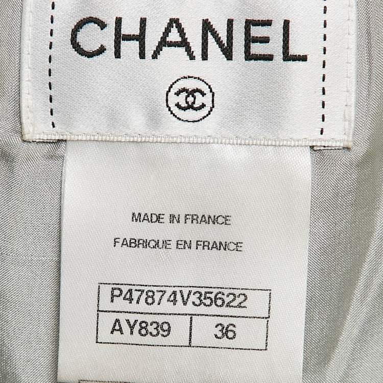 Pre Owned Chanel Silver Coated Synthetic Shorts S