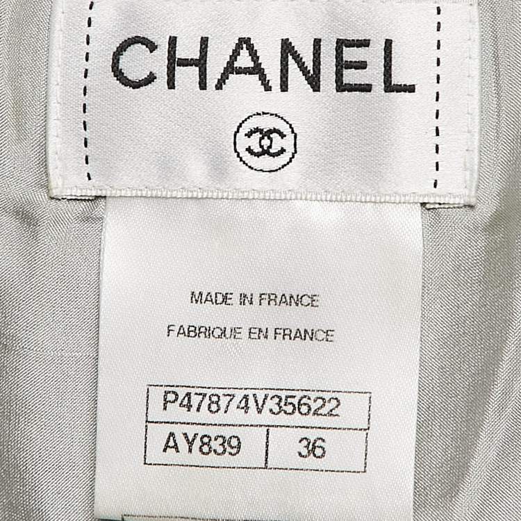 Pre Owned Chanel Silver Coated Synthetic Shorts S