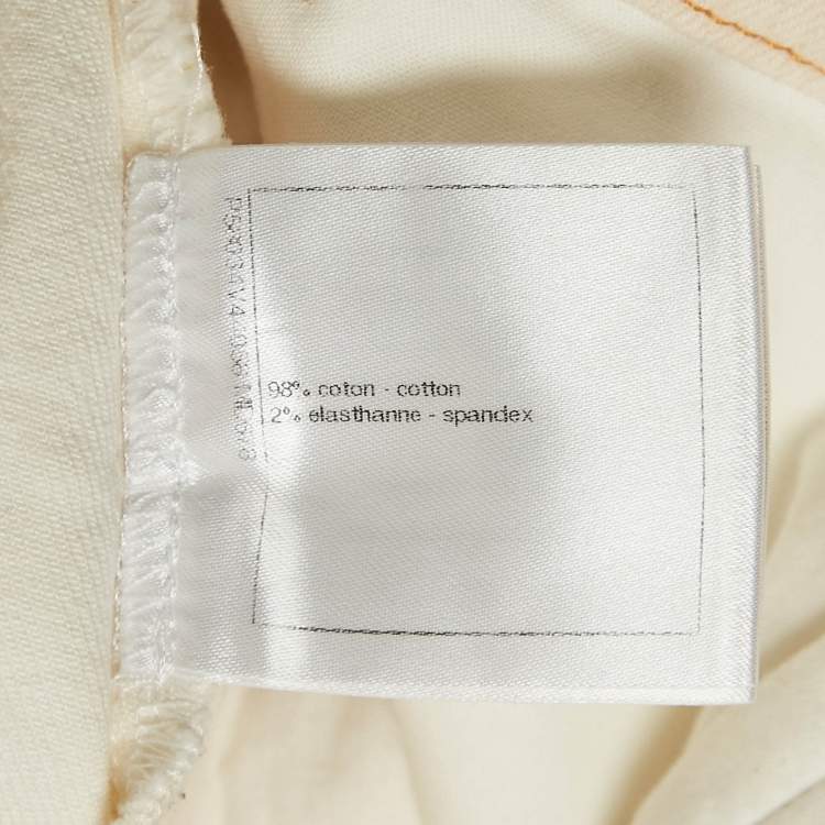 Pre Owned Chanel Cream Denim Button Detail Shorts S
