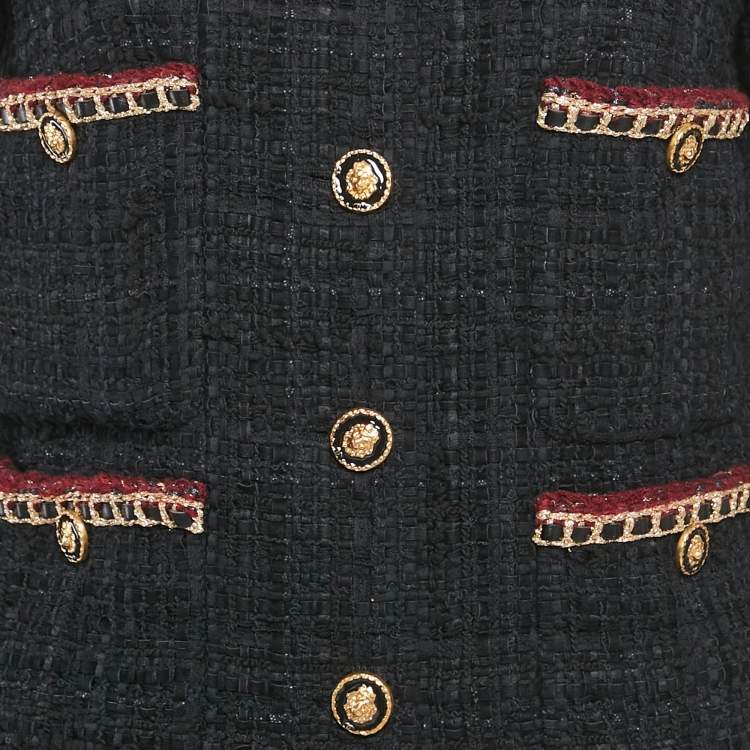 مملوكة مسبقًا Chanel Black Tweed Collarless Jacket S