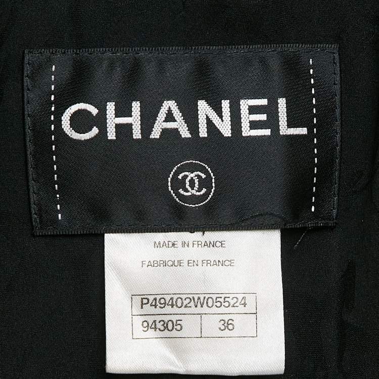 Pre Owned Chanel Black Wool Dallas Velvet Trim Runway Jacket S