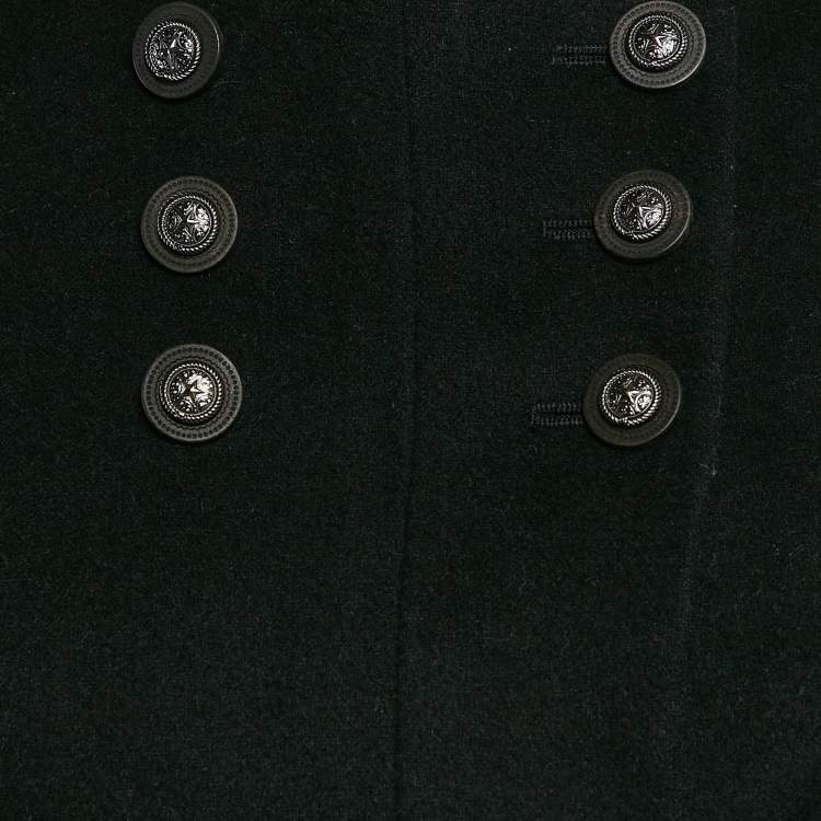 Pre Owned Chanel Black Wool Dallas Velvet Trim Runway Jacket S