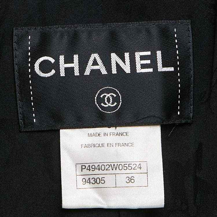 Pre Owned Chanel Black Wool Dallas Velvet Trim Runway Jacket S