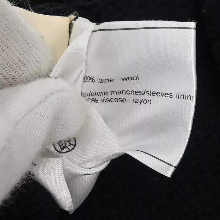 Pre Owned Chanel Black Wool Sport Line Single Breasted Jacket Women Size 38 