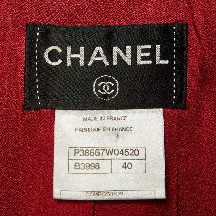 Pre Owned Chanel Black Metallic Nylon Zip-Up Shanghai Coat M