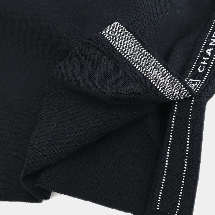 Pre Owned Chanel Black Cotton Sport Line Sleeveless Dress Women Size 38