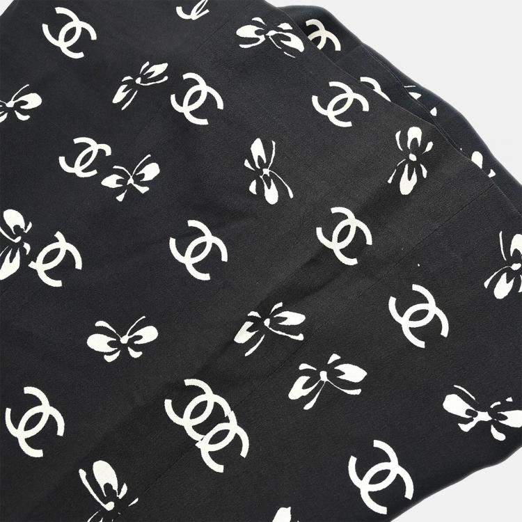 مملوكة مسبقًا Chanel Black Silk and Acetate Short Sleeve Dress Women Size 38