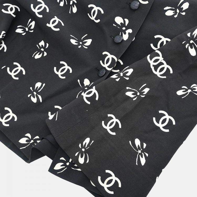 مملوكة مسبقًا Chanel Black Silk and Acetate Short Sleeve Dress Women Size 38