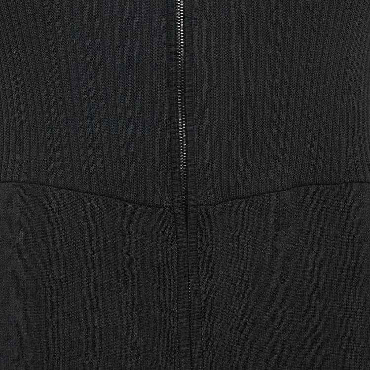 Pre Owned Chanel Black Stretch Knit Mini Dress M