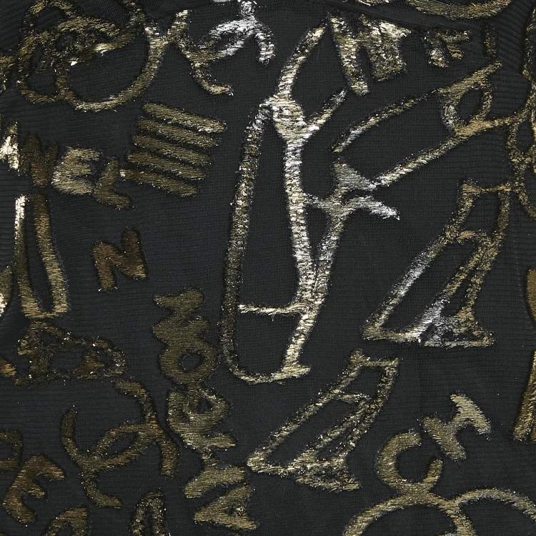 Pre Owned Chanel Black Fil-coupe and Rip Knit Tank Top M