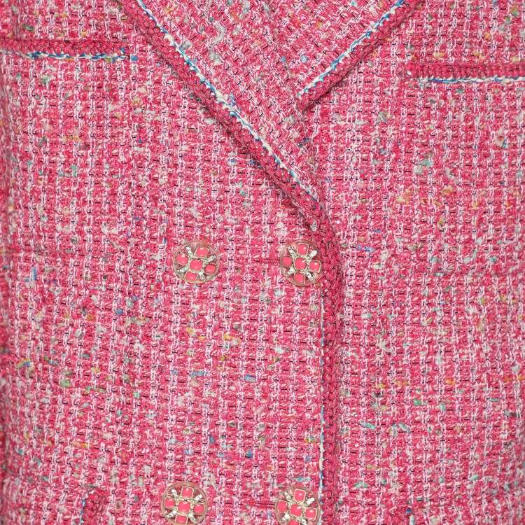 مملوكة مسبقًا Chanel Pink Tweed Button Jacket M