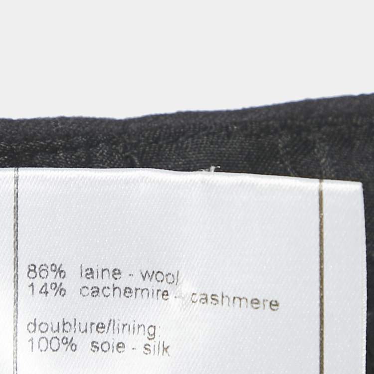 Pre Owned Chanel Black Wool Straight Leg Trousers L