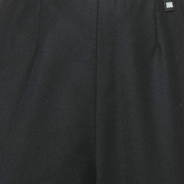 Pre Owned Chanel Black Wool Straight Leg Trousers L