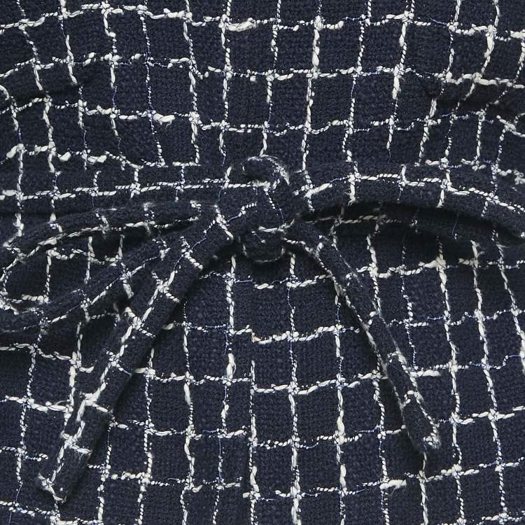 مملوكة مسبقًا Chanel Navy Blue Tweed Long Sleeve Jacket M