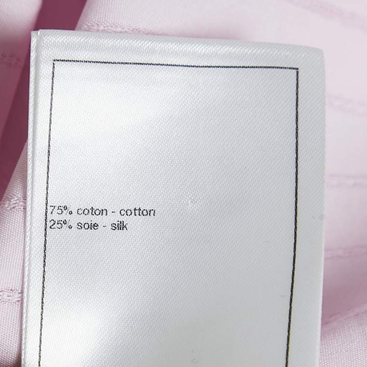 Pre Owned Chanel Pink Stripe Pattern Cotton Blend Knotted Cami Top M