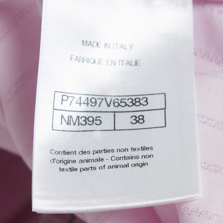 Pre Owned Chanel Pink Stripe Pattern Cotton Blend Knotted Cami Top M