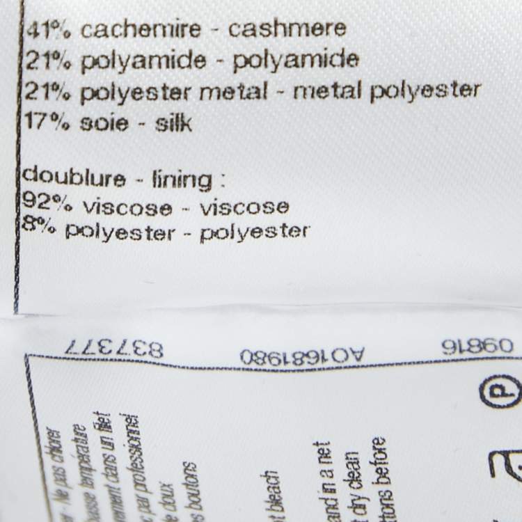 Pre Owned Chanel Gold Sequin Embellished Rib Knit Mini Sweater Dress S