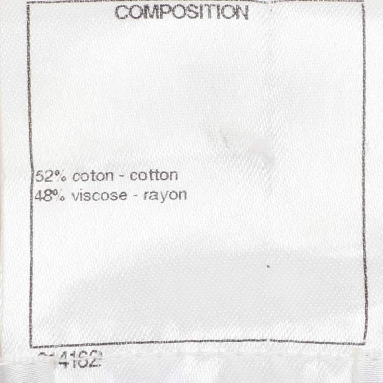 Pre Owned Chanel White Fabric Camelia Top L