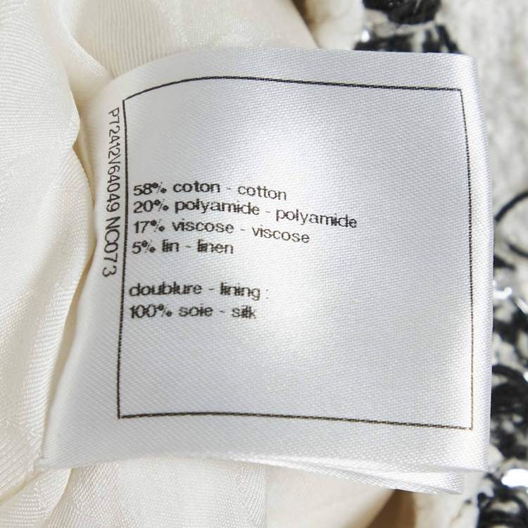 Pre Owned Chanel White Tweed Sleeveless Mini Dress M